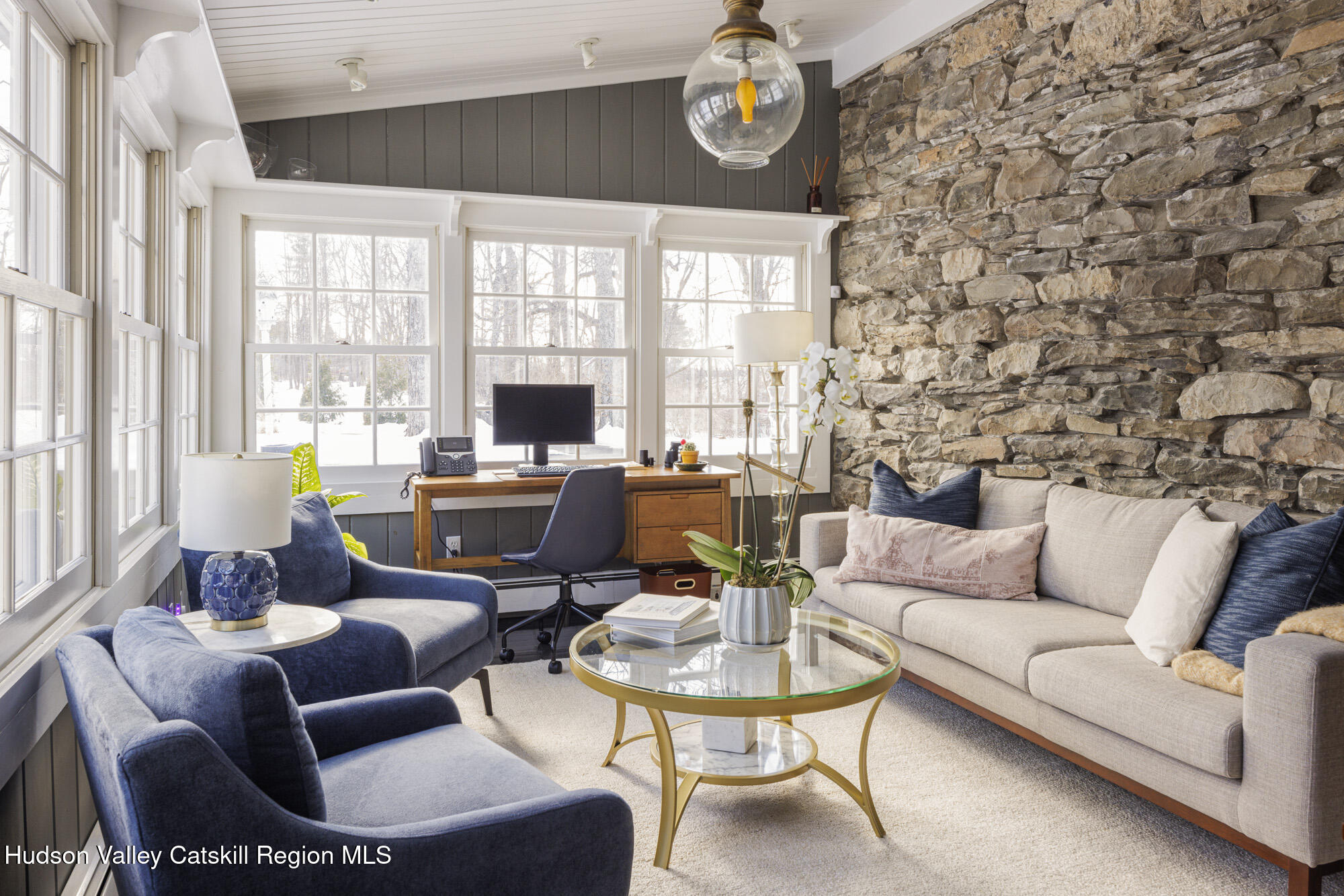 2887 Highway 209 Marbletown, NY 12401 - Photo 14 of 33 a living room with furniture fireplace and a large window