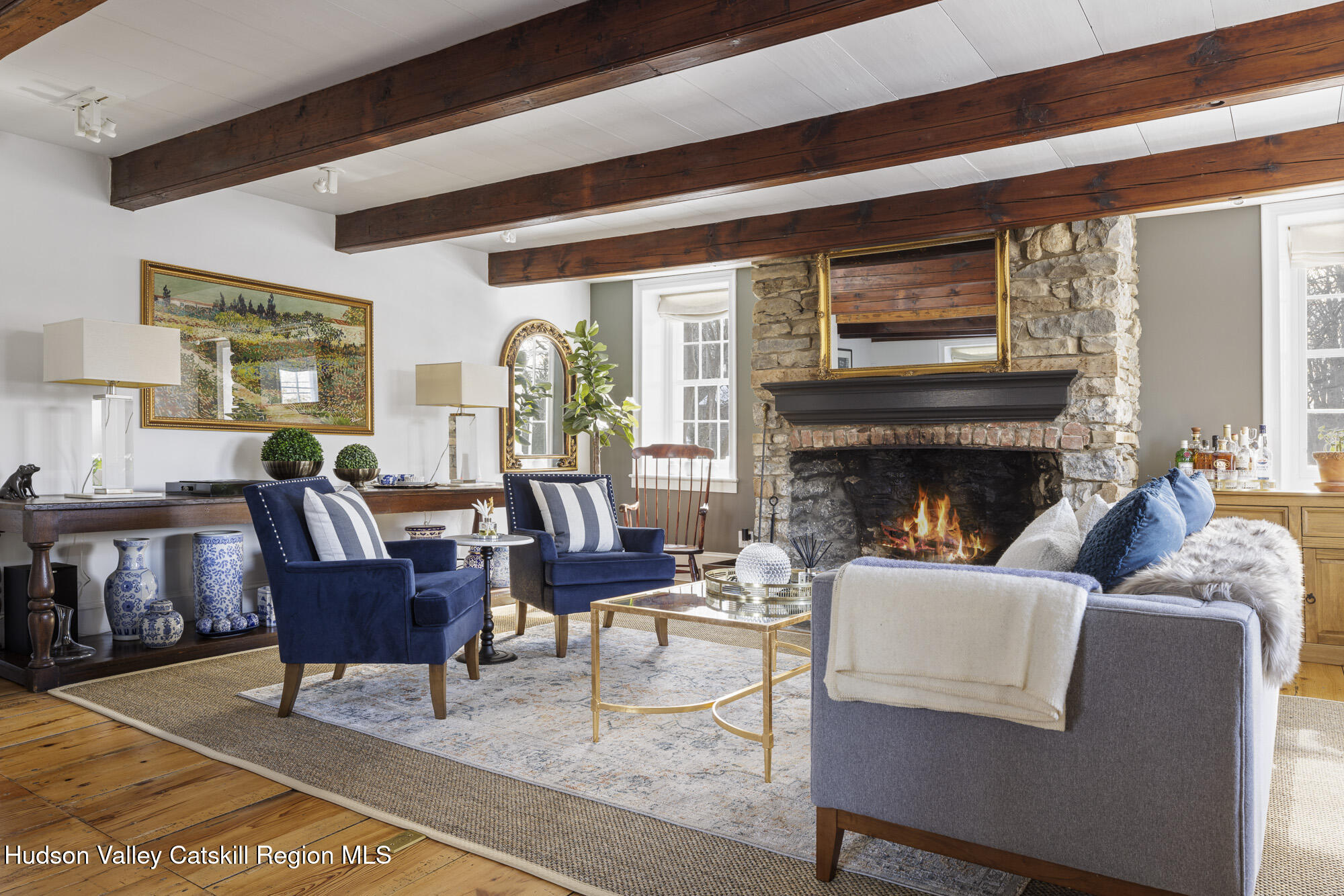 2887 Highway 209 Marbletown, NY 12401 - Photo 8 of 33 a living room with furniture and a fireplace