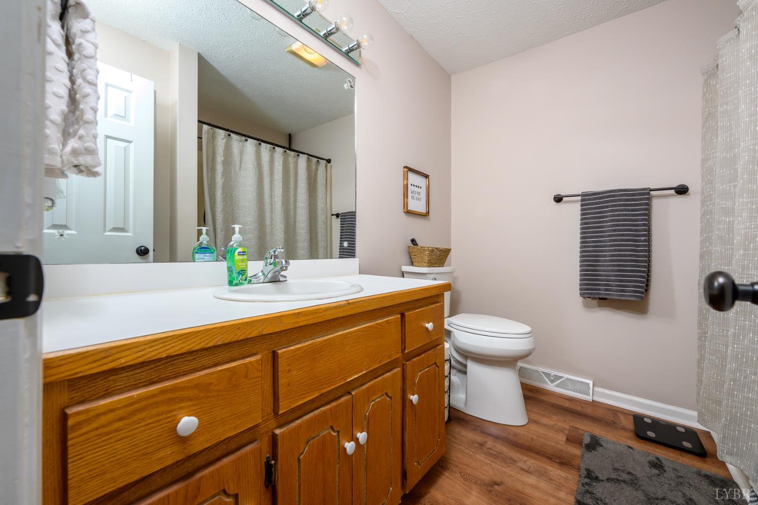 151 Wilderness Road Rustburg, VA 24588 - Photo 32 of 63 a bathroom with a granite countertop sink toilet and shower