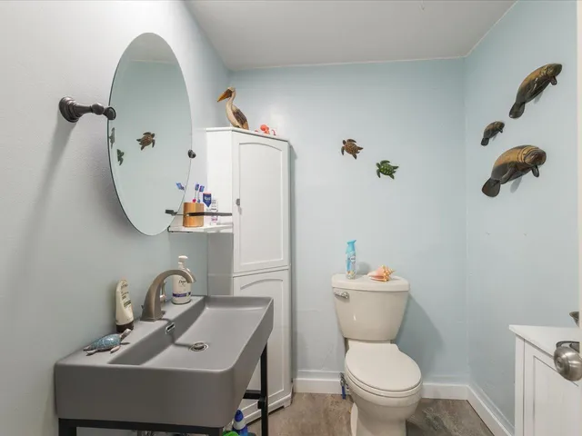 a bedroom with a bed and furniture