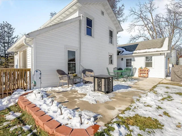 a view of a house with snow on the floor