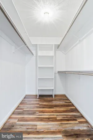 a empty room with a staircase