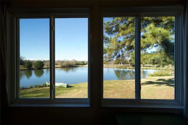 a view of lake from window