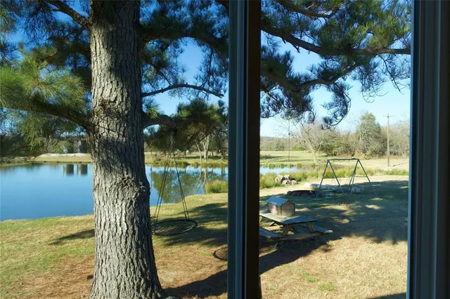 a view of lake from a window