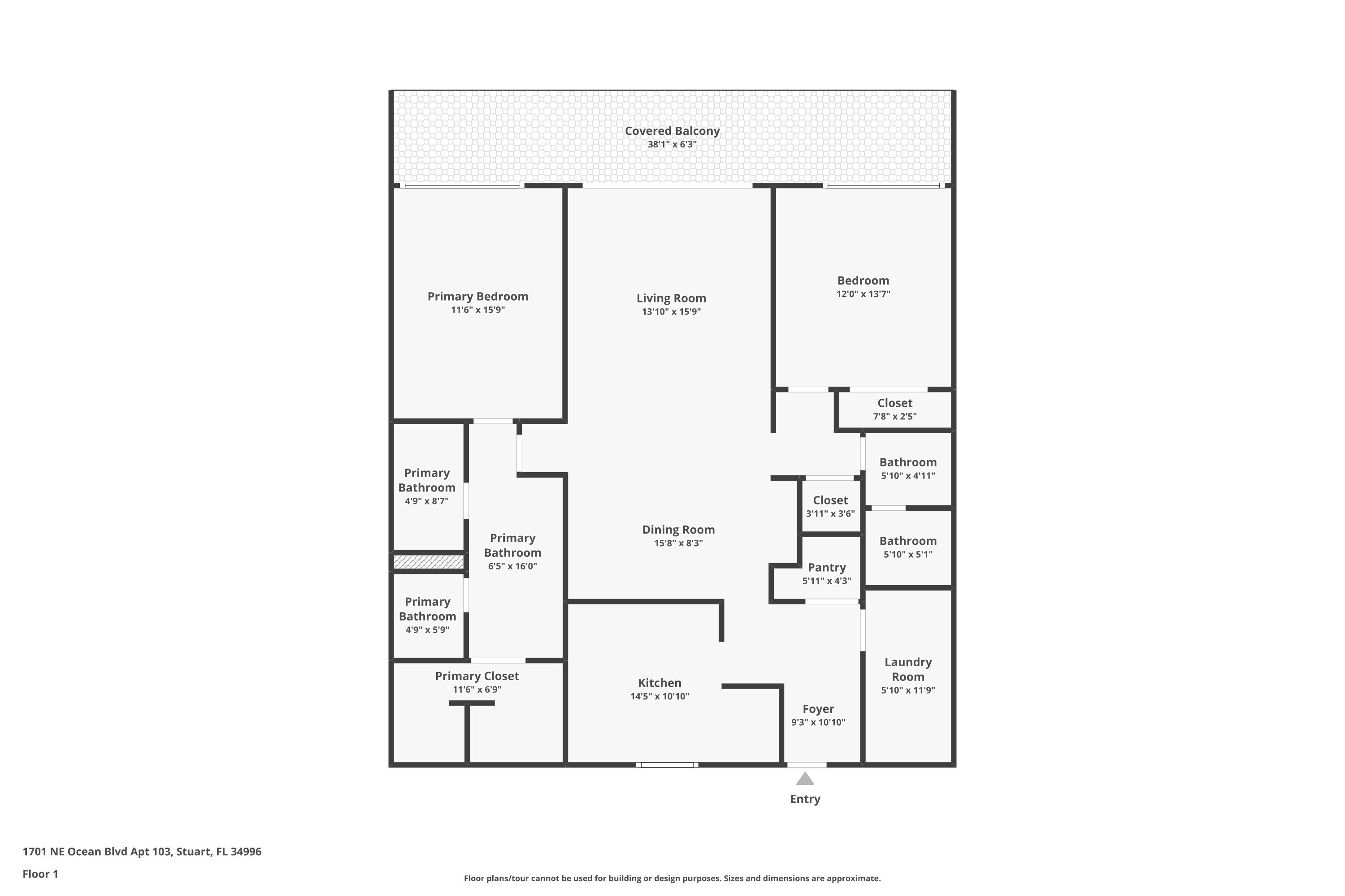 1701 Northeast Ocean Boulevard, Unit 103 Stuart, FL 34996 - Photo 26 of 26 Floor Plan