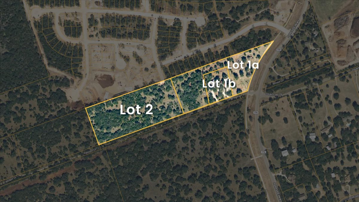 Tbd Whisper Lane Georgetown, TX 78628 - Photo 5 of 30 The back lot 2 which is 7.308 acres is being offered. Lot 1a and Lot 1b make up the 7.306 Acre tract are also available.