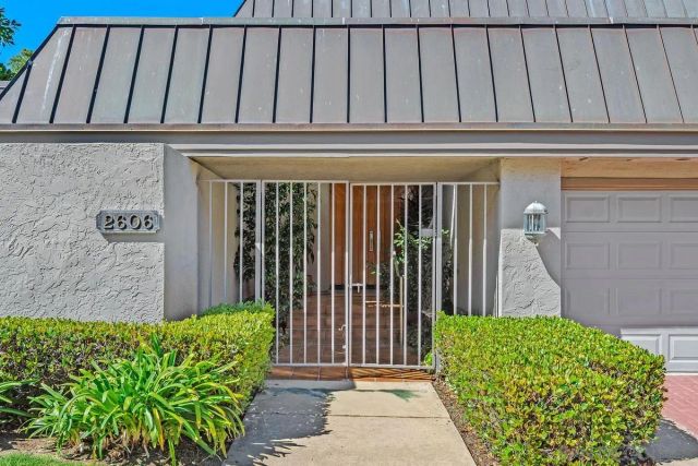 a view of porch with a garden