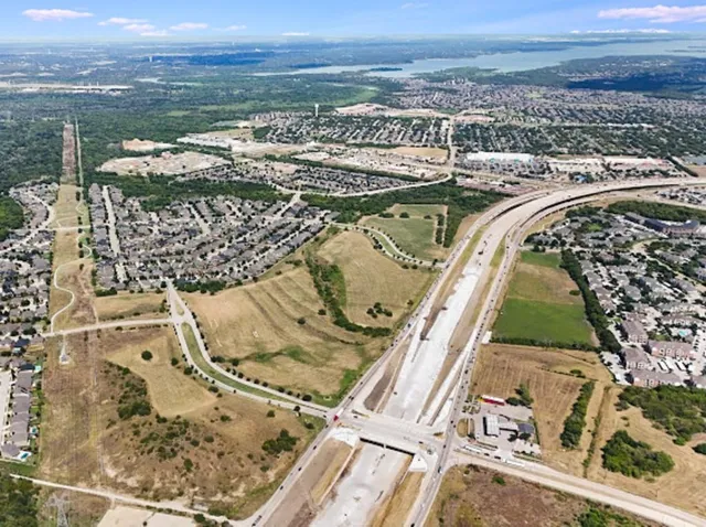 an aerial view of a city