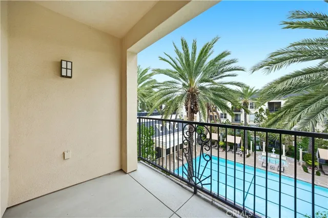 a view of balcony with palm tree