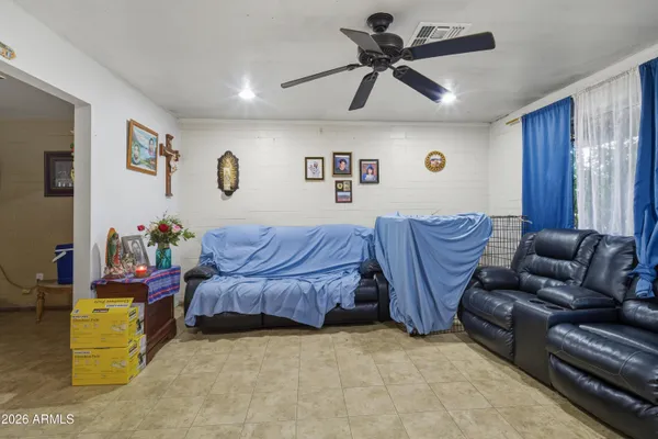 a living room with furniture