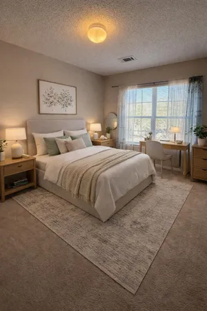 an empty room with a window