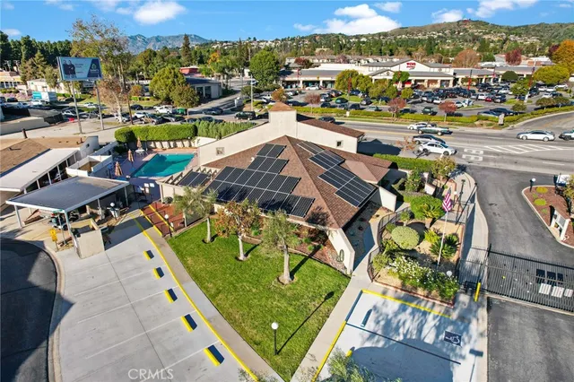 an aerial view of a city
