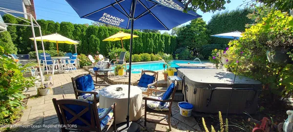 a view of an outdoor space with patio