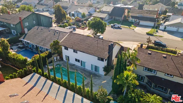 an aerial view of a house