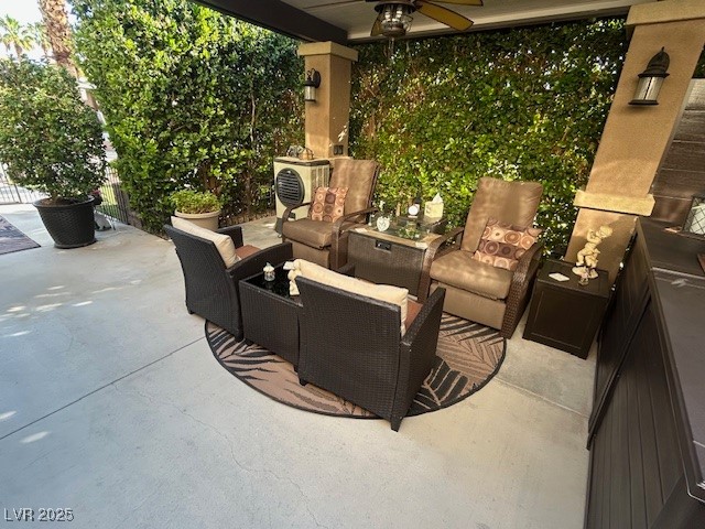 8175 Arville Street, Unit 210 Las Vegas, NV 89139 - Photo 14 of 36 View of patio / terrace with a ceiling fan and an outdoor hangout area