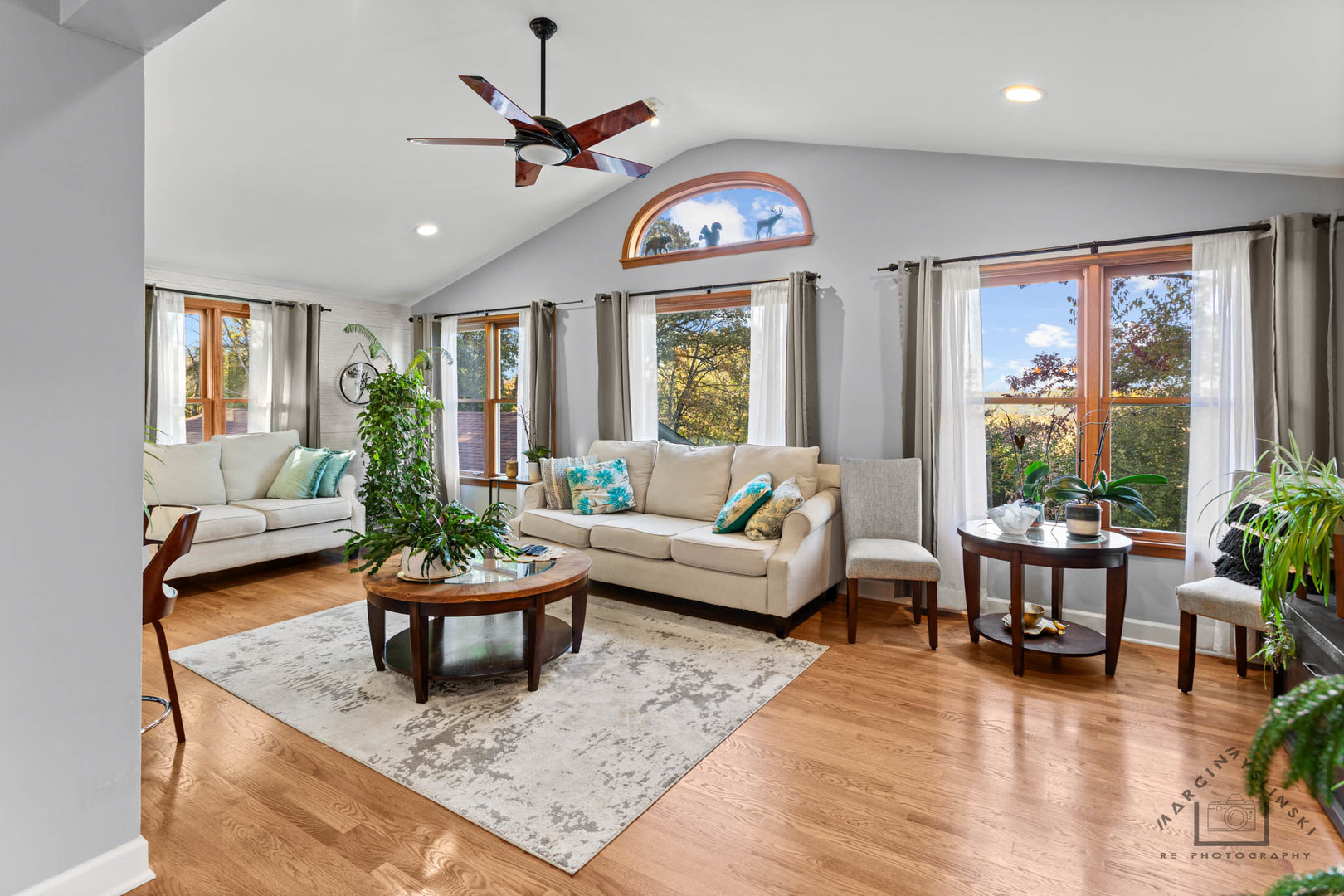 400 Crestview Drive Fox River Grove, IL 60021 - Photo 3 of 48 a living room with furniture a table and a large window