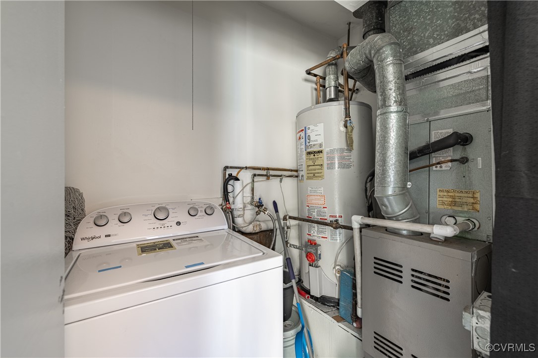 1801 Beaver Road Highland Springs, VA 23075 - Photo 27 of 28 Washroom with washer / dryer and gas water heater