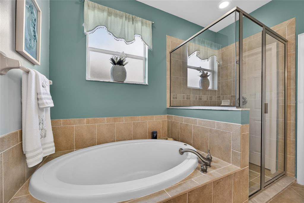 25187 Keygrass Court Punta Gorda, FL 33955 - Photo 22 of 54 a bathroom with a white bath tub and a shower