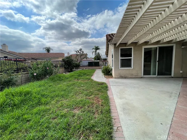 a house view with a backyard space