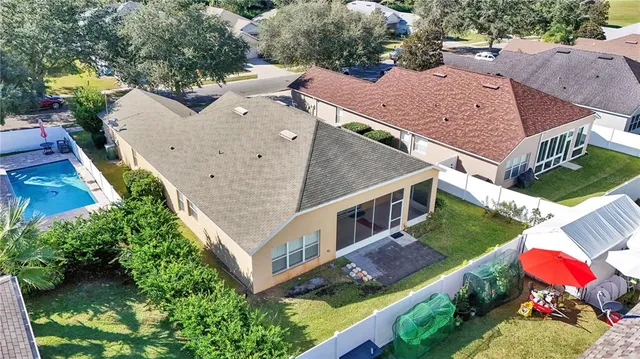 an aerial view of a house