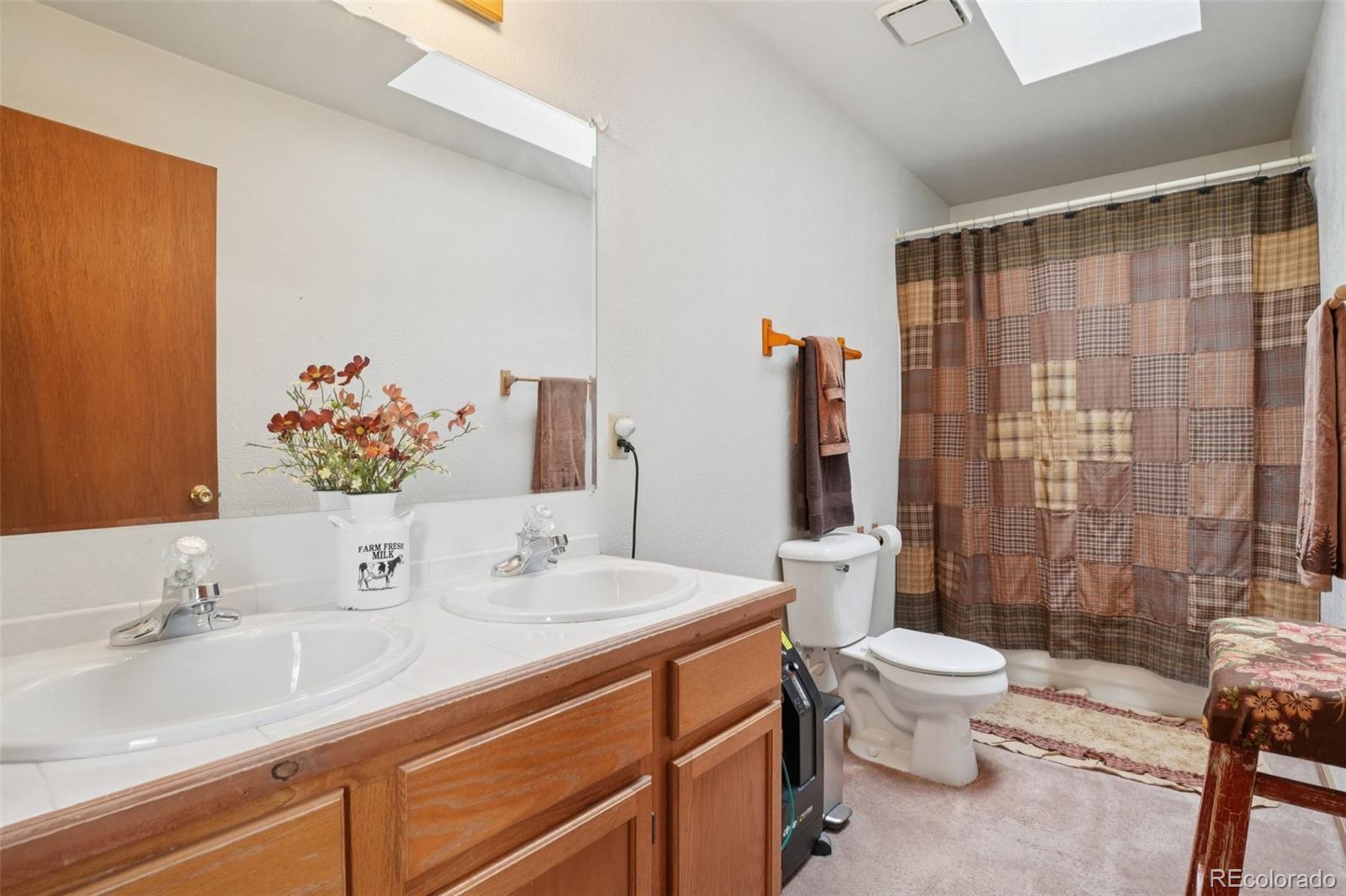 42 Catamount Ridge Road Bailey, CO 80421 - Photo 13 of 36 a bathroom with a double vanity sink toilet and shower