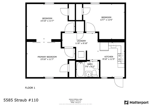 $1,100 | 5585 Straub Road, Unit 110, College Station, TX 77845