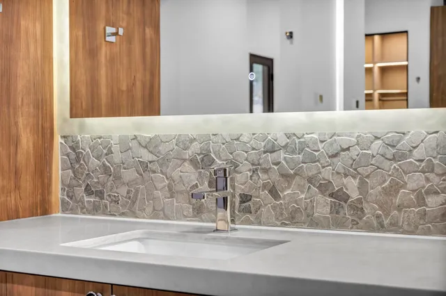 a view of wooden door