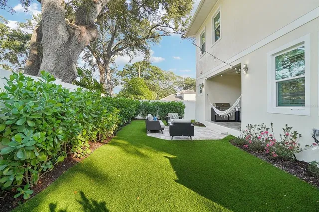 a view of swimming pool with a yard