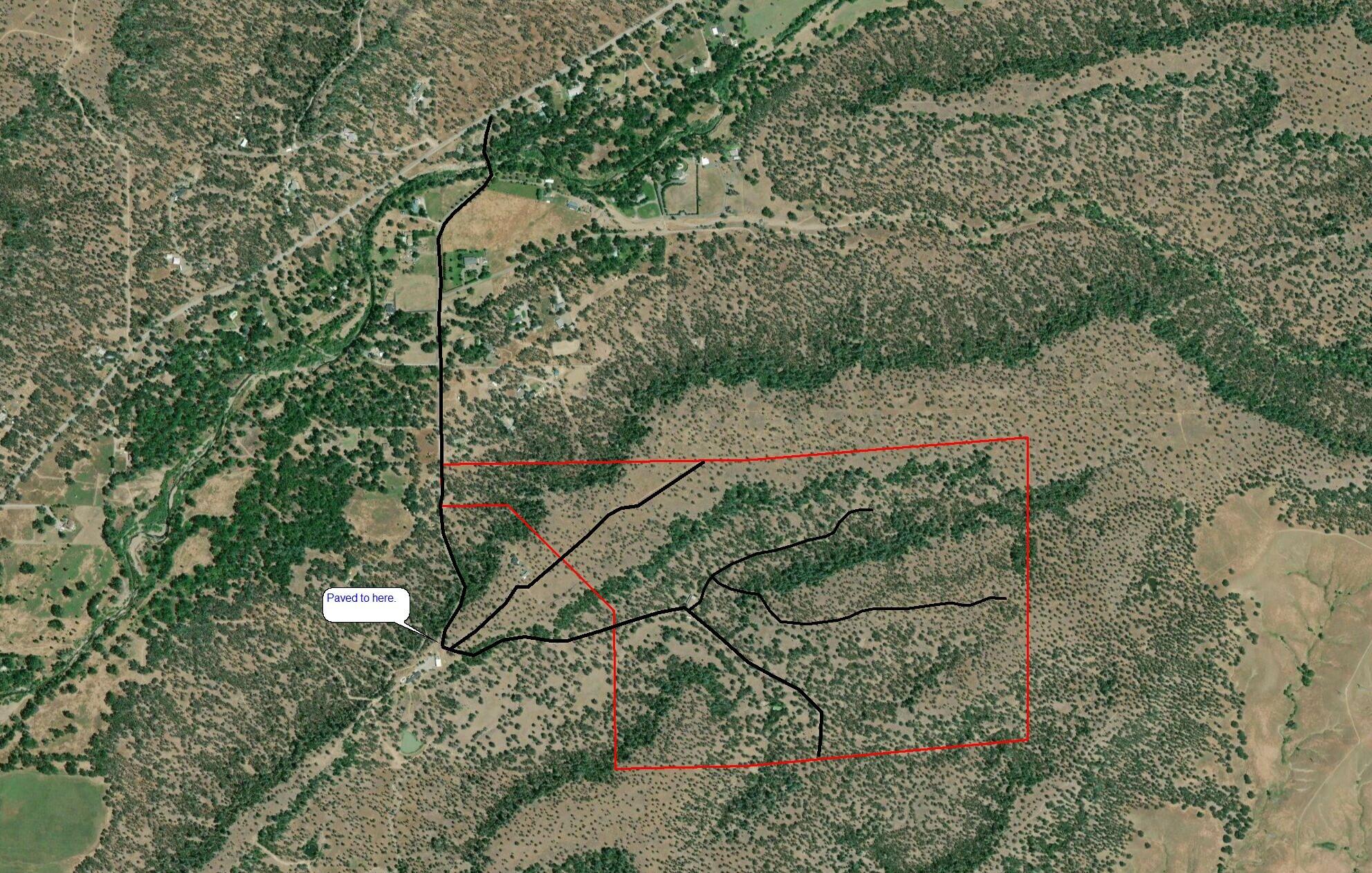 234-acres Beaver Road Oak Run, CA 96069 - Photo 44 of 45 Aerial with proximity to Oak Run Rd