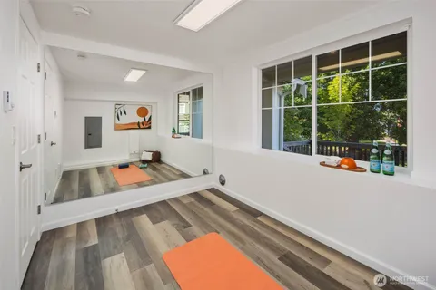 a view of a living room and a window