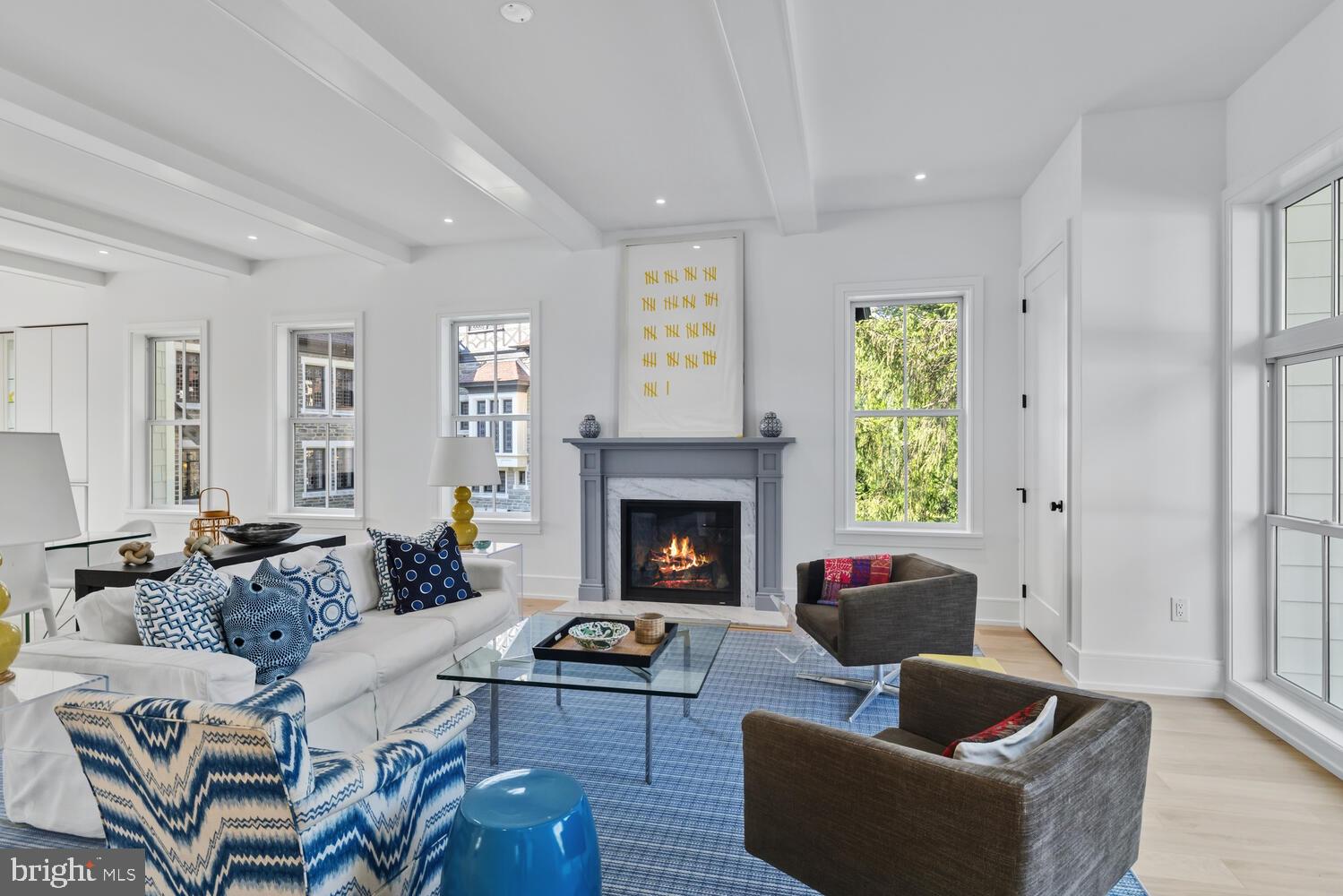 14 Pelham Road Philadelphia, PA 19119 - Photo 8 of 49 a living room with furniture and a fireplace
