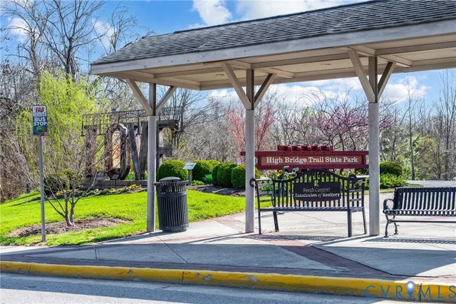 a view of porch with wooden floor