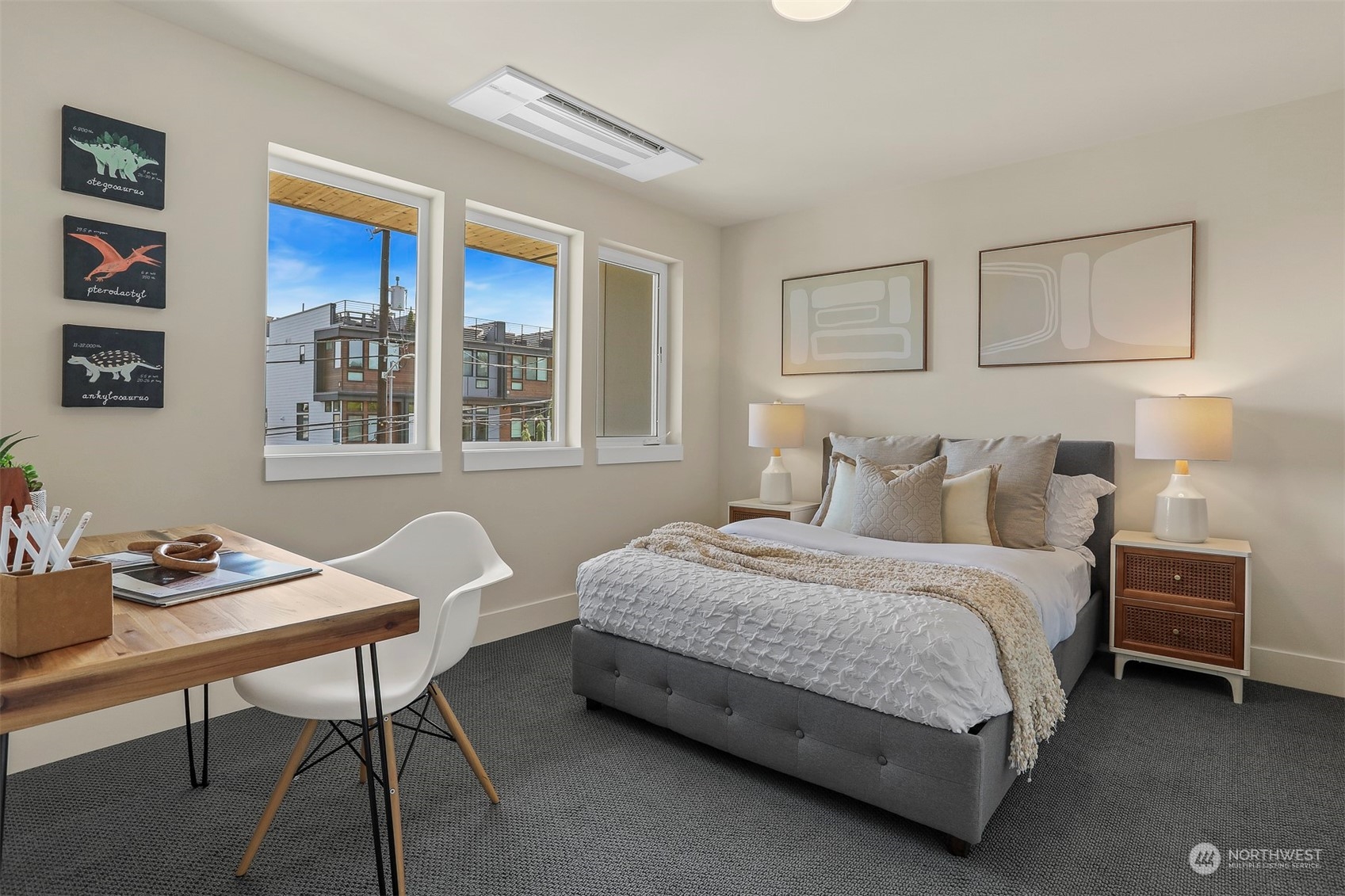 520 North 48th Street, Unit B Seattle, WA 98103 - Photo 17 of 38 a bedroom with a bed and a table