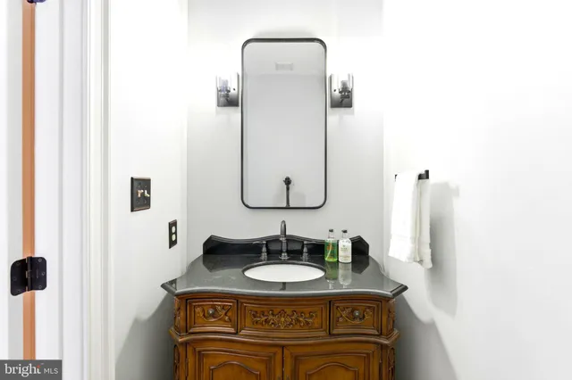 a aerial view of a house with a yard