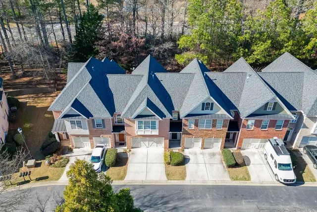 an aerial view of multiple house