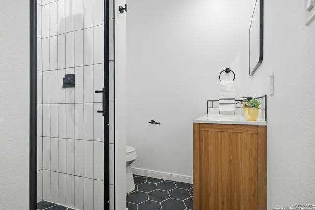 a bathroom with a sink