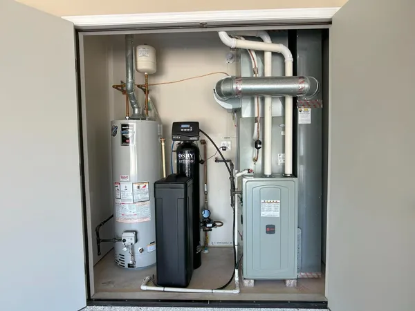 a view of a room with a window