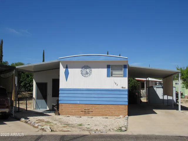 a view of a house with a small space
