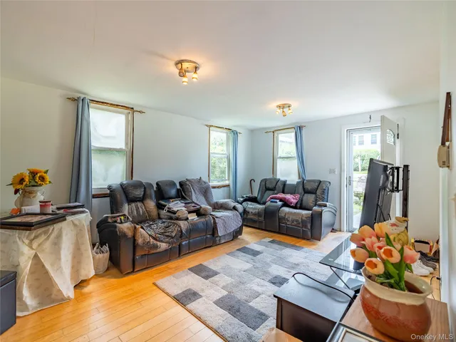a living room with furniture and a couch