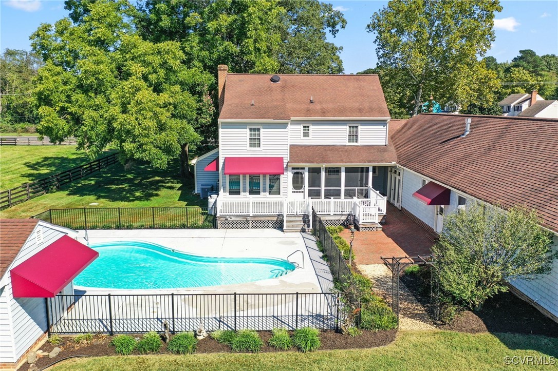 12001 Genito Road Midlothian, VA 23112 - Photo 6 of 49 an aerial view of house with pool and a yard