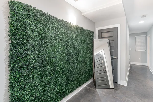 a view of empty room with windows