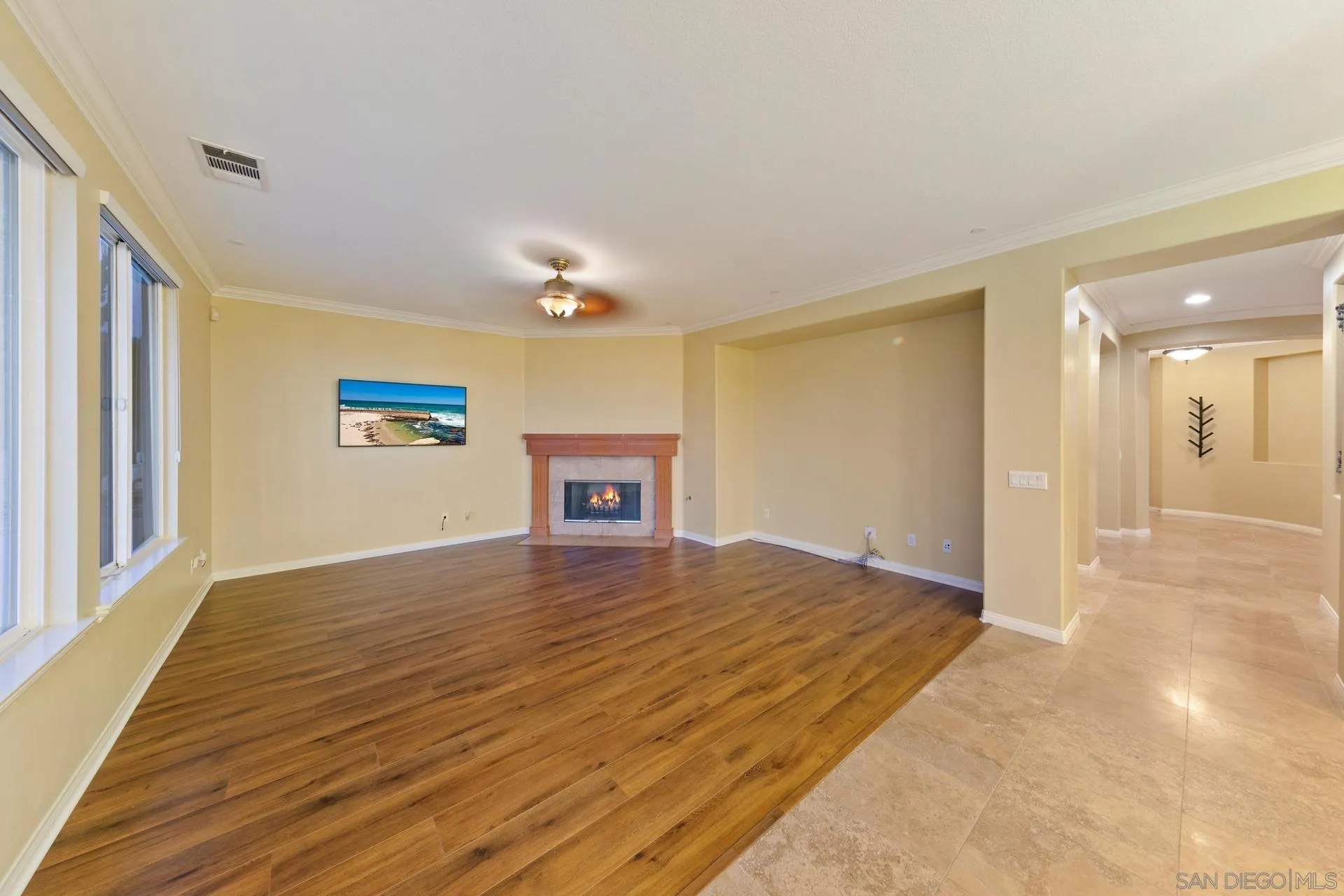 624 Ridgemont Circle Escondido, CA 92027 - Photo 25 of 71 a view of empty room with wooden floor and fan