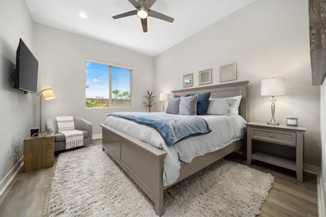 a view of a swimming pool with a lounge chairs