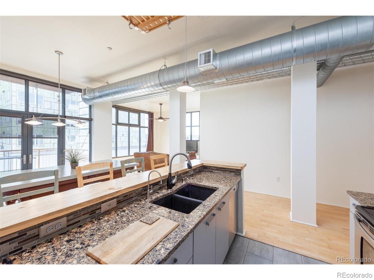 3100 Huron Street, Unit 3P Denver, CO 80202 - Photo 13 of 34 a kitchen with a stove a refrigerator and windows