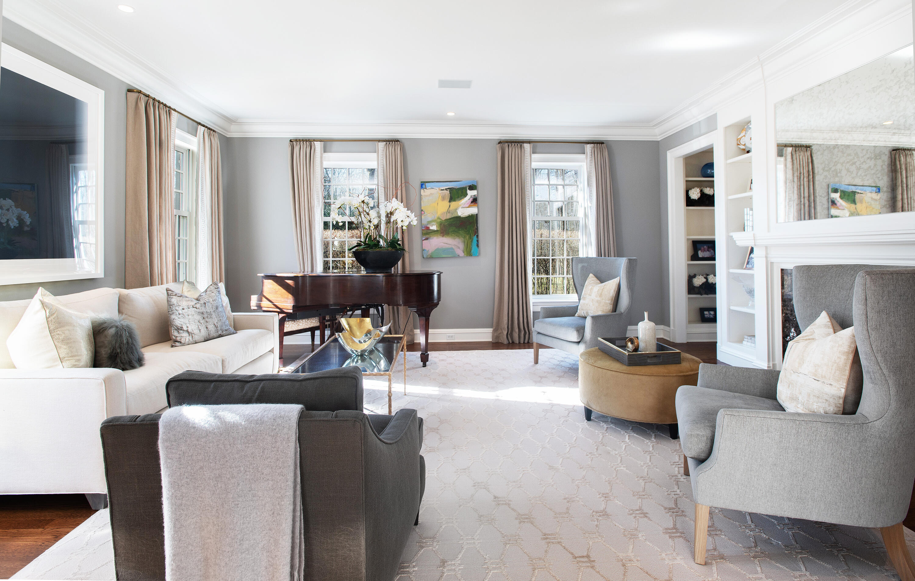 560 Ponus Ridge Road New Canaan, CT 06840 - Photo 5 of 67 a living room with furniture and a large window