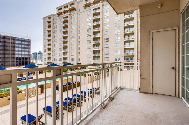 a view of balcony with city view