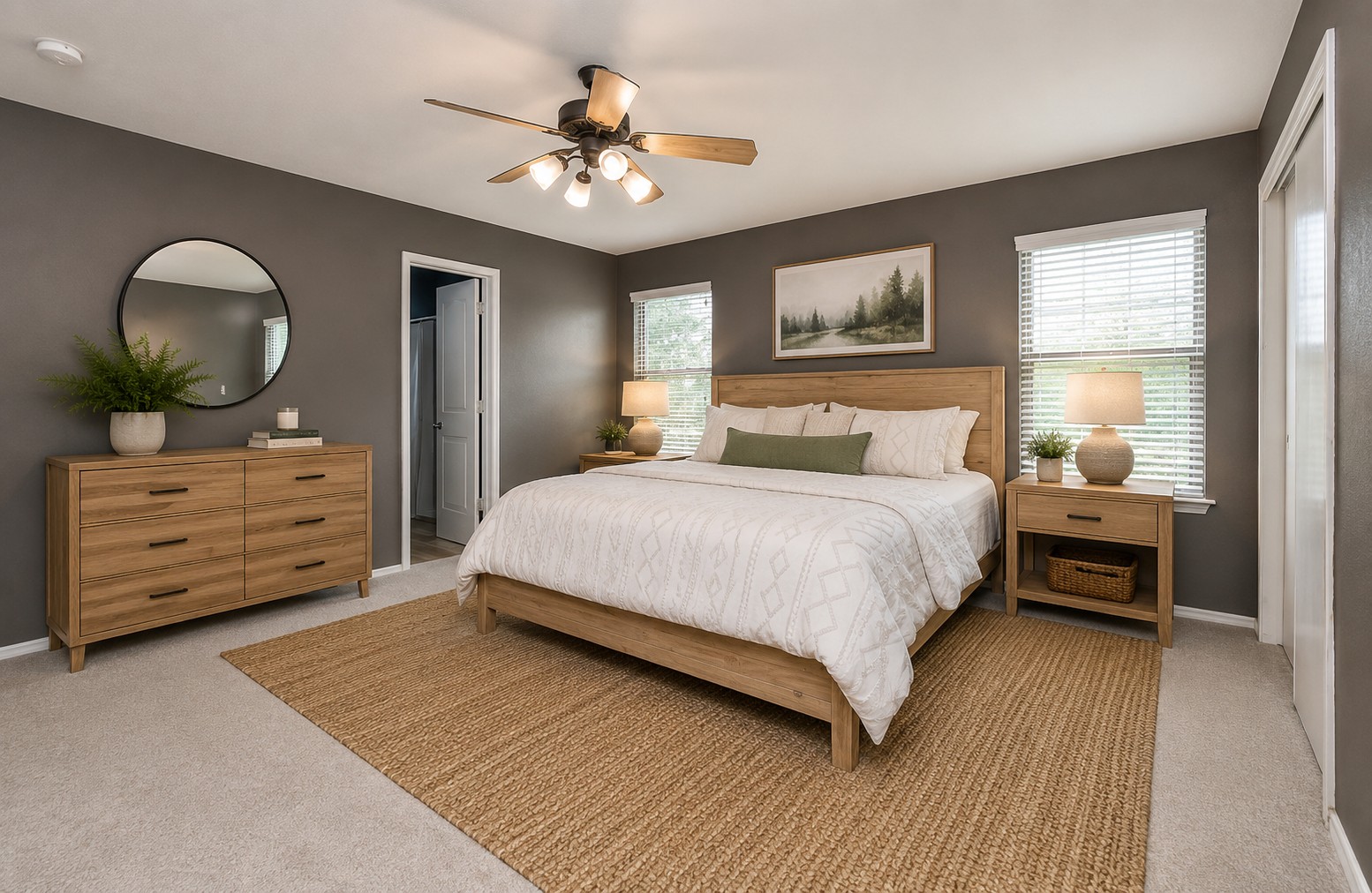 74 Jan Lane Georgetown, TX 78626 - Photo 19 of 36 Relax in this well-lit primary bedroom! (virtually staged)