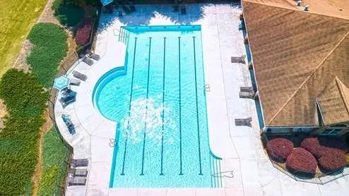 a view of a park with slide