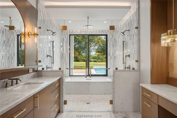 a room with cabinets and a ceiling fan