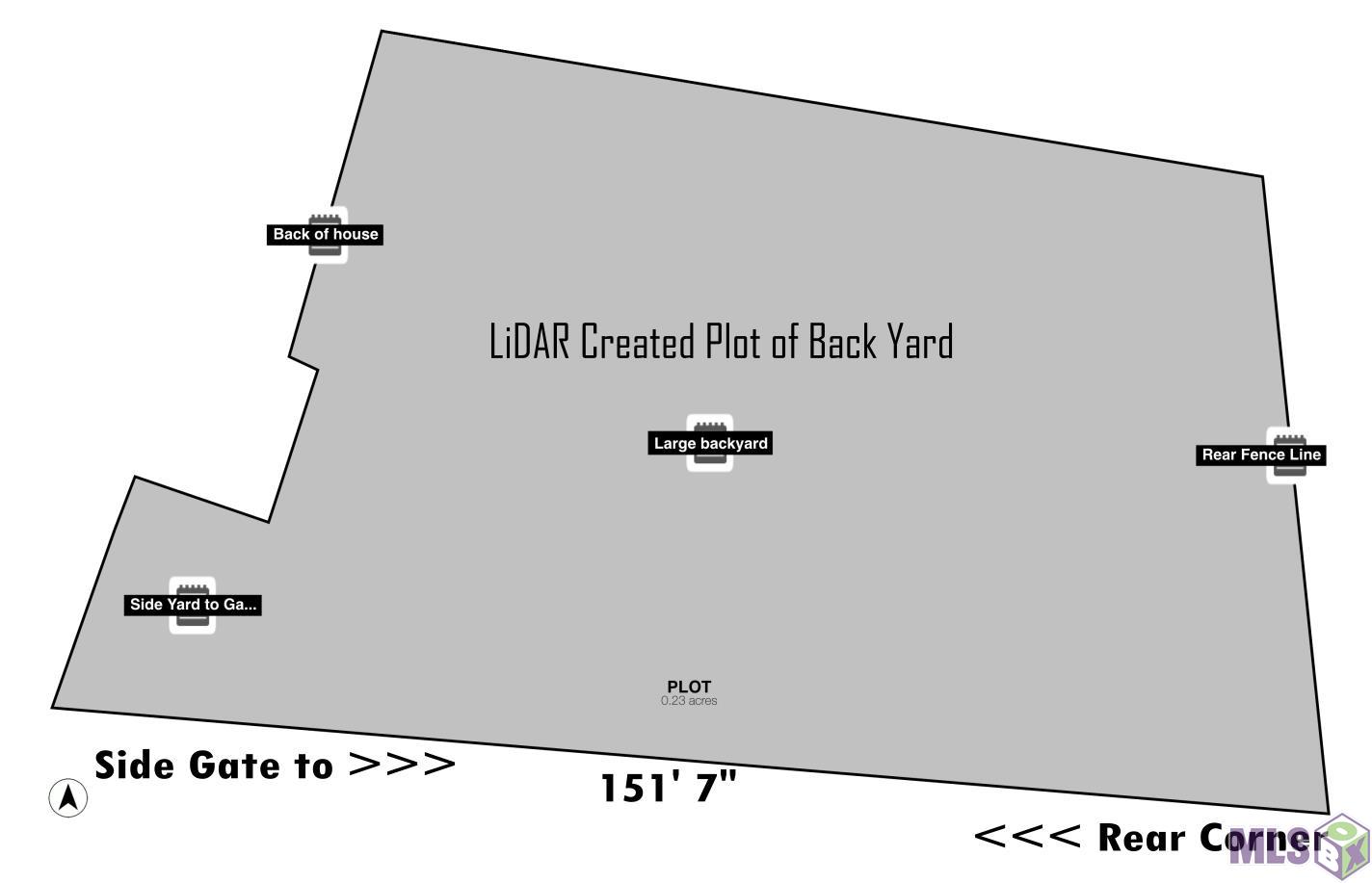 7513 Quorum Drive Baton Rouge, LA 70817 - Photo 34 of 34 LiDAR Created Plot of Backyard